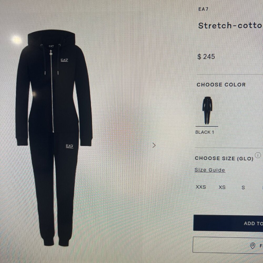 Armani EA7  Stretch-cotton tracksuit